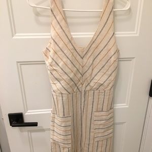 Monteau Tan Striped Midi Dress